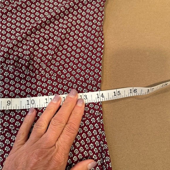 Lark & Ro Burgundy Print Fit and Flare Dress - Size 4 - Picture 8 of 10